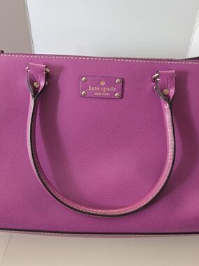 kate spade Magenta Pebbled Leather Tote with Gold Hardware